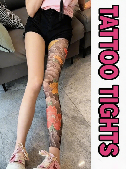 Summer Peony One-Leg Stocking – Sweet & Sexy Floral Thigh-High Tights, Unique Asymmetrical Statement Legwear for Women
