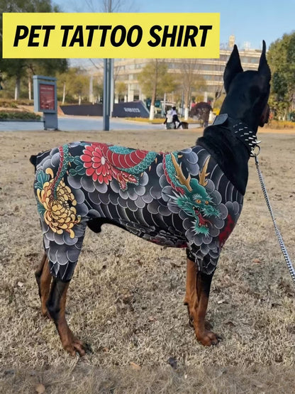 Funny Pet Tattoo Shirt for Cats & Dogs – Personalized Humor Four-Leg T-Shirt, Soft & Comfortable Pet Outfit